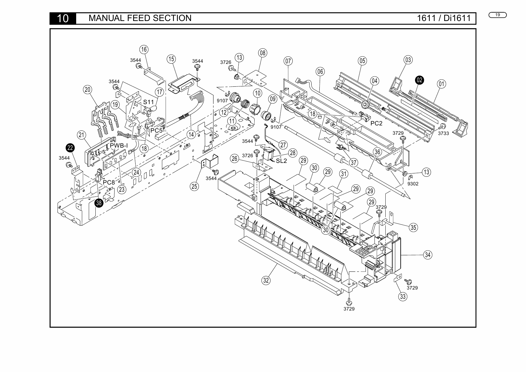 Konica-Minolta MINOLTA Di1611 1611 Parts Manual-6